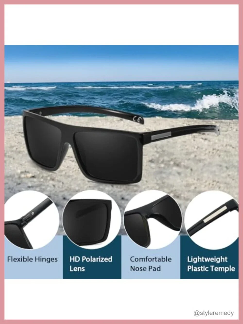 Men's Square Polarized Sunglasses UV Protection Driving